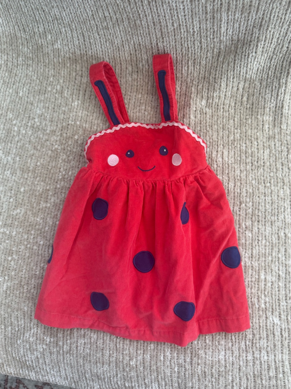 Baby Boden Ladybug Pinnie Dress
